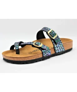 Birkenstock Mayari Shiny Snake Noir