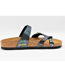 Birkenstock Mayari Shiny Snake Noir