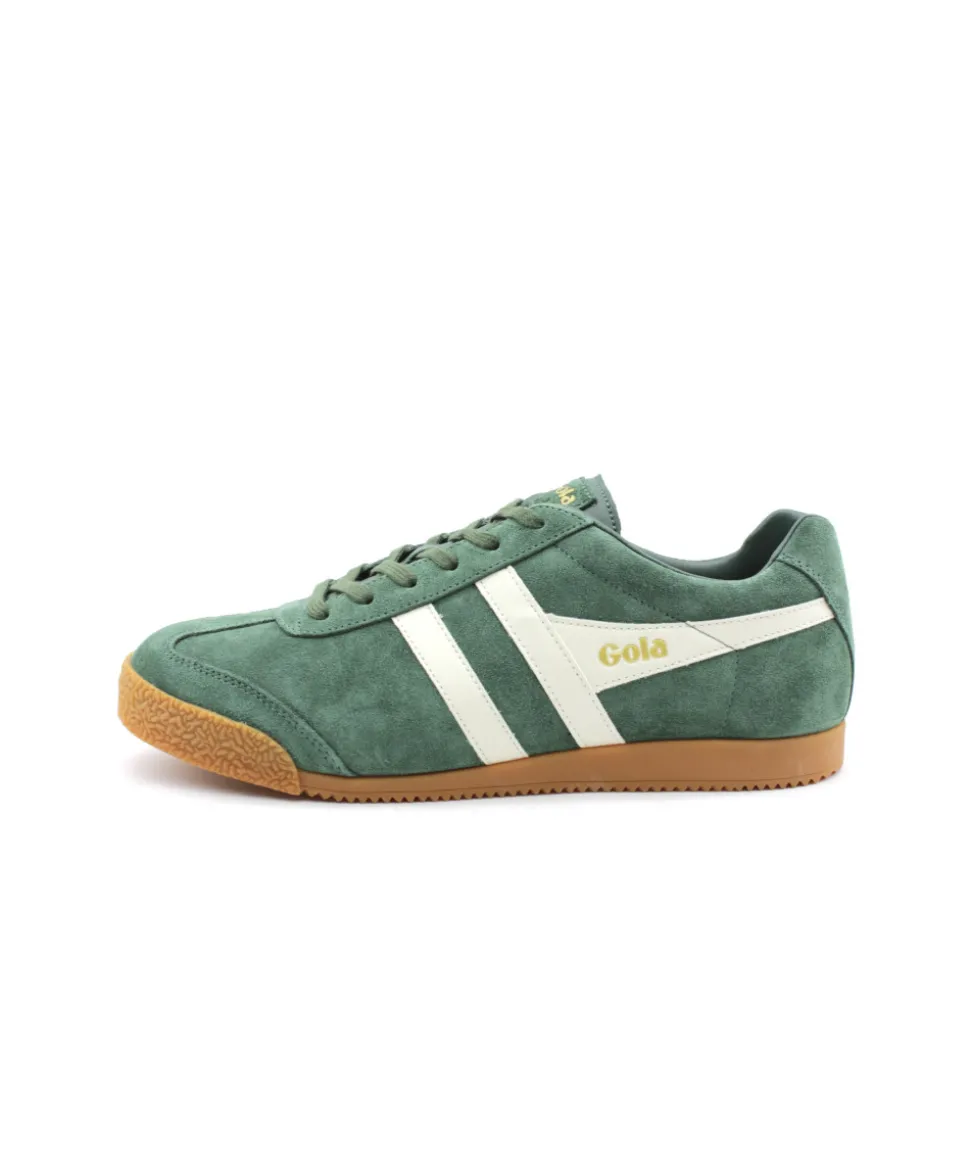 Gola Harrier Suede Evergreen Off White